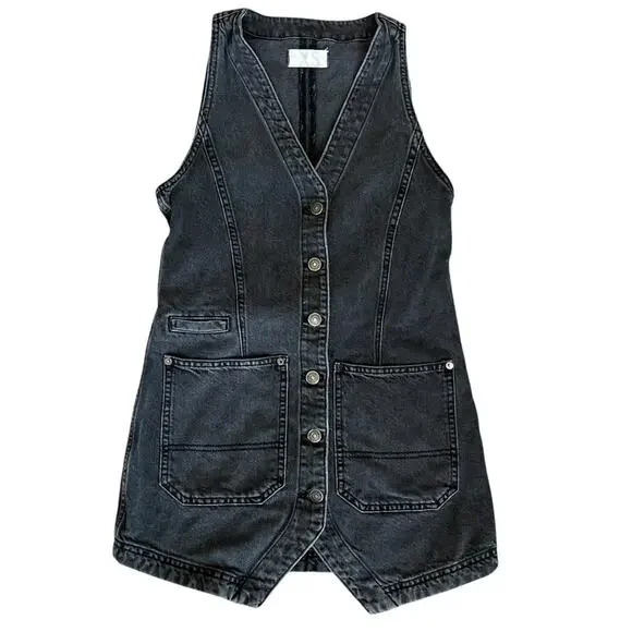 FP We The Free Women’s Out Of Office Vest Dress Return To Sender Washed Black XS - Picture 2 of 10